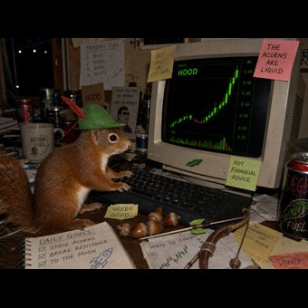 Robinhood meme 19: 03 real squirrel trader desk