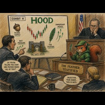 Robinhood meme 16: 02 courtroom feather testified