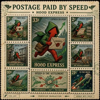 Robinhood meme 63: 09 hood express postage sheet